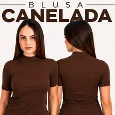 Blusa Feminina Blusinha Canelada Manga Curta Envio Rápido