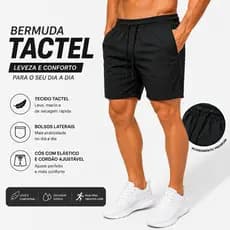 Shorts Masculino Elastano Dry-Fit Com Bolso Amarração Academia Praia Casual