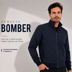 Jaqueta Masculina Casual Casaco Bomber Matelassê Zíper