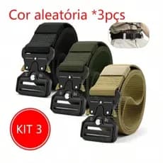 KIT2 Cintos  Moda Cinto Largo Masculino Nylon Fivela Liga de Cinco e Engate Rápido