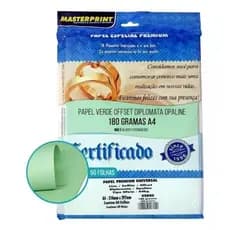 Papel Colorido A4 180g Diplomata Offset 50 Fls Masterprint Cor Verde.