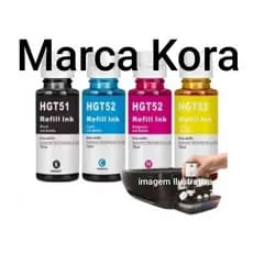 Kit 4 Refil De Tinta Original Kora  Gt53/52 P/ Impressora  Gt5822 Hp Gt5810 Hp Gt5820 HP410 Hp 416 Hp 412 Hp 316 Hp 116