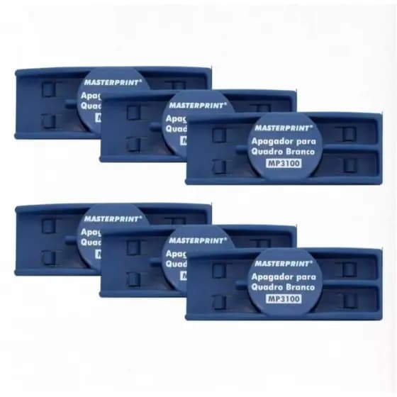 6 Apagadores Lousa Branca Magnetico Suporte Canetas Atacado