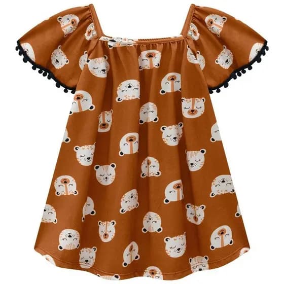 Vestido Kyly -  Ursinho Fofo Marron