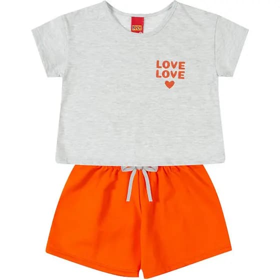 Conjunto Kyly Menina - Love e Love - Orange