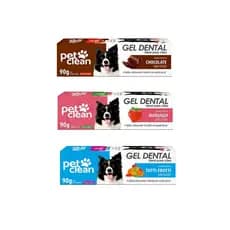 3 Gel/ Creme Dental Cão Gato Higiene Bucal Pet Clean 90g