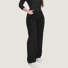 Calça Jeans Wide Leg Feminina Cintura Alta Pantalona 100% Algodão Moda Casual Elegante do 34 ao 46 Trend