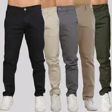 Kit 5 Calça Sarja Masculina Calca Masculino C/lycra Elastano