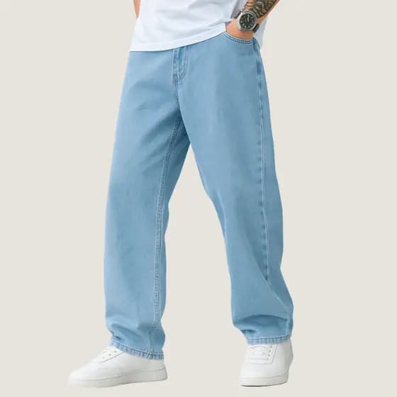 Calça Balão Calca Jeans Masculina Bag Boca Larga Streetwear Estilo Rua Despojado