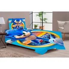 Jogo de Lençol Sem Elástico Solteiro com Fronha MINNIE, HOMEM ARANHA, SONIC  - 2 peças