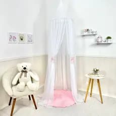 KIT Tenda Infantil Mosquiteiro com Tapete 1m Quarto Decoração 2,40m