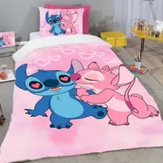 Kit Edredom Solteiro + Fronha – Stitch–Hello kitty–Capivara–corinthians Sherpa Super Quentinho (2 Peças)