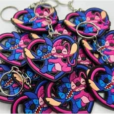 Kit Chaveiro Stitch Emborrachado com 12 Unidades  para Mochilas Bolsas Estojos e Lembrancinhas