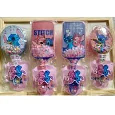 Escova de Cabelo Stitch e Hello Kitty Cerdas Macias Infantil e Adulto Vários Modelos
