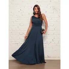 Vestido Festas Longo Casual Madrinha Convidada Elegante Ombro Só Leve Fluity Romantic