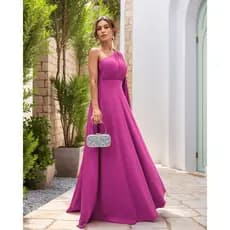 Vestido Festa Longo Fluido Fluity Madrinha Convidada Ombro Só