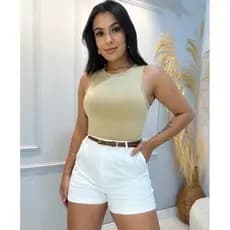 Cropped Feminino Suplex Regata Blusinha Casual Dia a Dia