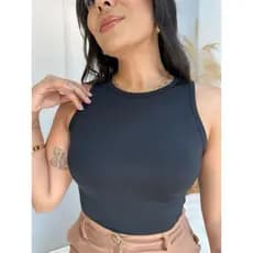 Regata Cropped Feminino Suplex Casual