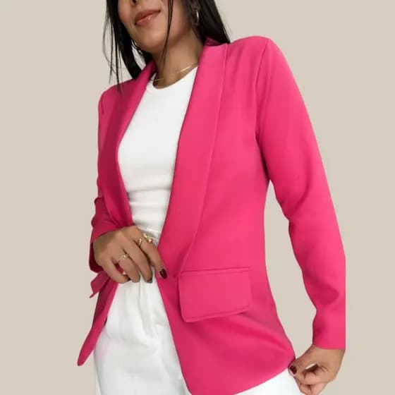 Blazer Estiloso Alfaiataria Casaco Feminino Basico