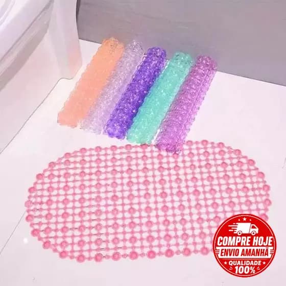 Tapete Para Box De Banheiro Silicone Antiderrapante com ventosa pvc  -JM801201