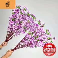Buquê Flores Pessegueiro Kit com 10 a 40 Unidades 65CM Cerejeira Artificiais, Decoração A-504