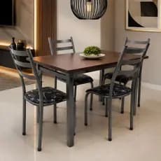 Kit 4 cadeiras de Jantar para Cozinha Sala Área Buffet Tubolar Reforçada