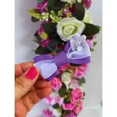 Presilha Laço de Cabelo Bico de Pato com Flor