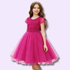 Vestido Infantil Juvenil Festa Tule Bordado Luxo Pink