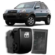 Botão Vidro Elétrico Lado Direito Passageiro Tucson 2005 até 2012 - LED Verde