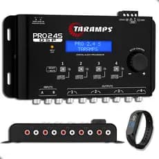 Processador de Áudio Taramps PRO 2.4s 4 Vias - Anti-Puff Crossover Bass Boost Profissional e Relógio