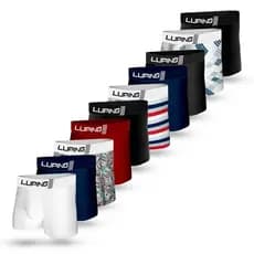 Kit 10 Cuecas Boxer Masculina Adulto Tradicional Confortável Tecido Macio Ajuste Perfeito Uso diário