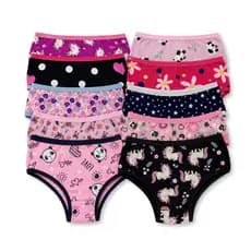 Kit 10 Calcinha Feminina Tanga Infantil Juvenil Algodão Macio Ajuste Perfeito Cores Estampas Sortidas