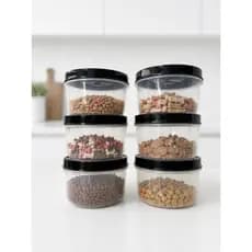Kit  Potes Com Tampa Rosca Transparente Baixo 600ml Porta Bolacha Biscoito Multiuso Cozinha