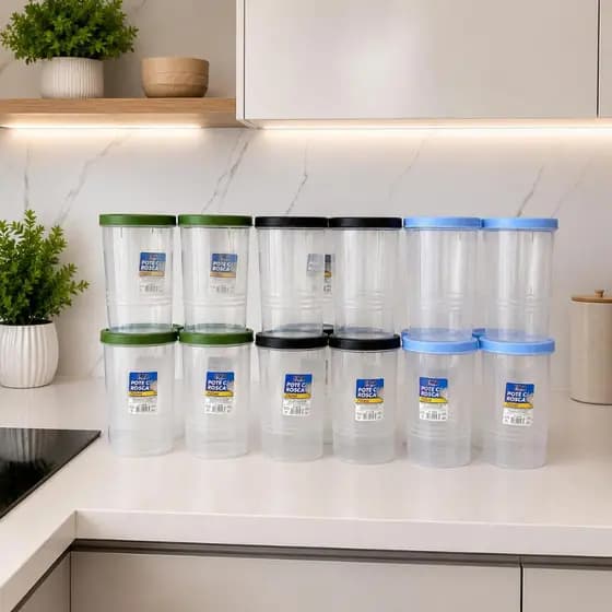 Jogos De Potes Mantimentos750ml Redondo TampaDe Rosca Hermeticos Porta Alimentos Cozinha Multiuso