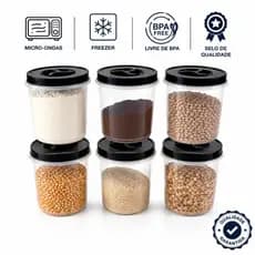Jogo De Pote 2 Litros MantimentosTransparente com Tampa Rosca | Porta Alimentos Cozinha BPA Fre