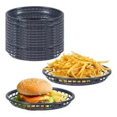 Kit 15 Cestinha Oval Para Porções Lanches Lanchonete Restaurante Pastel Feira