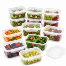 Kit ate 12 Marmitas 850ml Com Trava BPA Free Micro-ondas Freezer Comidas Semanias Frutas Saladas