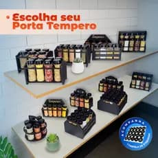 ESCOLHA SEU KIT PORTA TEMPERO com Potes Plástico 130ml 220ml 430ml Tampa Dosadora para Organização Temperos Especiarias