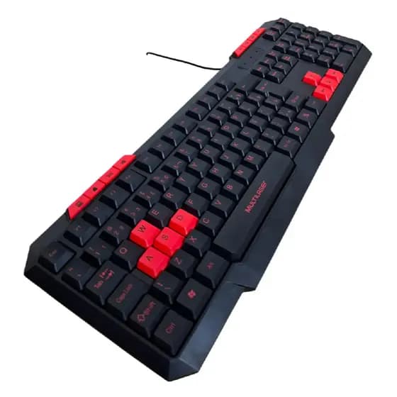 Teclado Gamer Multilaser Tc242 Com Hotkeys Multimídia Slim Cor de telado Vermelho Idioma Português  Gamer