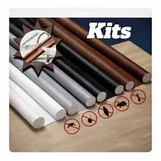 Kits 5/4/3/2 Veda Porta Impermeável Proteção de Porta Protetor Impermeável Rolinho Duplo 80cm Comprimento