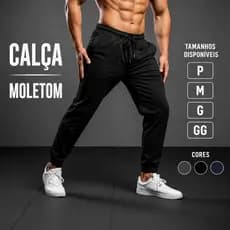 Calça Moletom Masculina De Inverno Lisa com Bolsos Laterais Jogger Flanelada