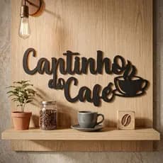 Decoração Cantinho do Café Escrita Preta Letreiro Mdf