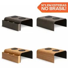 Kit 4 Unidades Suporte Apoio Copos Flexível Sofá Esteira Porta Controle Madeira