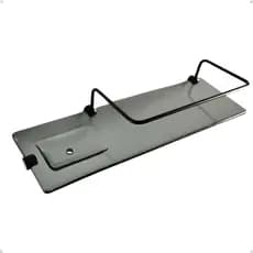 Porta Shampoo Com Saboneteira - Vidro - 40x12cm 8mm - Grade Preta