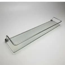 Prateleira de Vidro 8mm 50x10cm com Grade – Banheiro, Cozinha e Lavabo