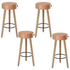 Kit 4 Banquetas Alta Estofada 70 cm Pés Palito P/ Área Gourmet Bancada Cozinha Churrasqueira Londres