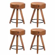 Kit 4 Bancos/Banquetas Estofadas Baixas Confortáveis Sala Cozinha Pés Palito Paris 50 cm