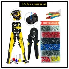 Kit Alicate Crimpar  Decapador Descascador Crimpador  1200 Terminais Ilhos  0,25 Até 10mm²