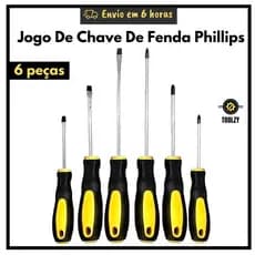 Jogo De Chave De Fenda Phillips Com 6 Peças Imantadas