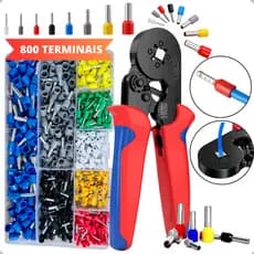 Kit Terminal Ilhós Tubular Elétrico 400/800/1200 Terminais Crimpar